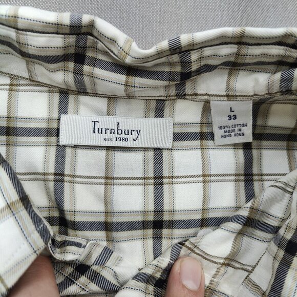 Turnbury Mens Large 33 100% Cotton Button Up Classic Core Norm Core Business - Picture 6 of 13